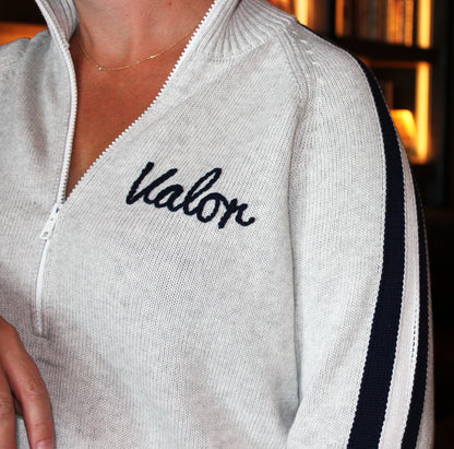 VALOR RETRO 1/2 ZIP COTTON SWEATER